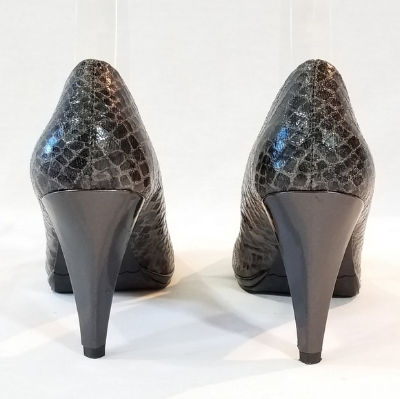 MODA Spana Snake-Look Leather Peep-Toe Heels - Picture 6 of 7